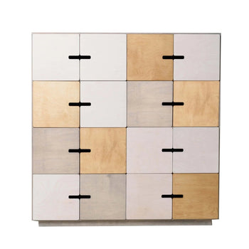 Vakkenkast PIX met 16 deuren en kleurenmix