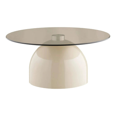 Ravello Salontafel van glas beige/grijs Ø70 cm