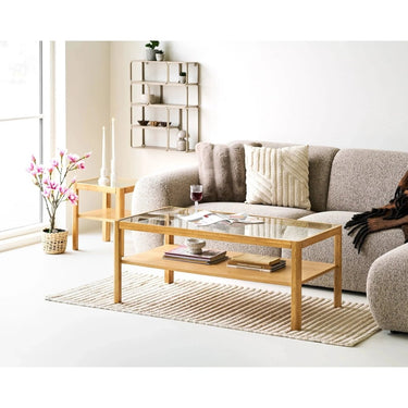 Lourmarin Salontafel glas/eiken