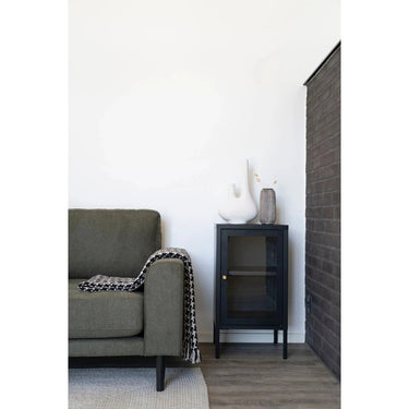 Dalby Vitrinekast glas/staal - grijs 70 cm hoog