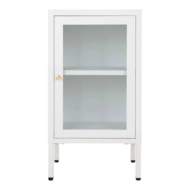 Dalby Vitrinekast glas/staal - wit 70 cm