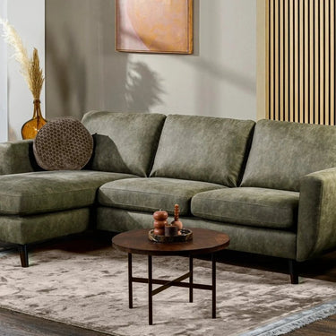 3-zits hoekbank L+R - Savannah Groen