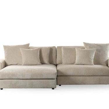 3-zits loungebank L+R - Lincoln ribstof naturel