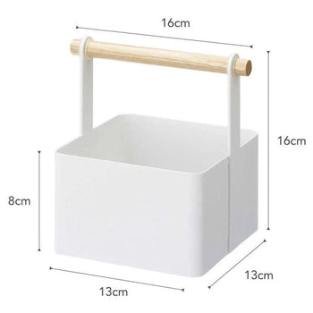 Yamazaki keukenkast organizer vierkante opbergkist klein - wit