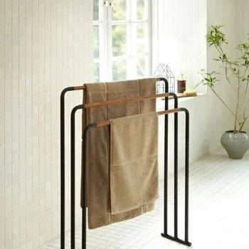 Yamazaki Eenvoudig Handdoekenrek - Zwart