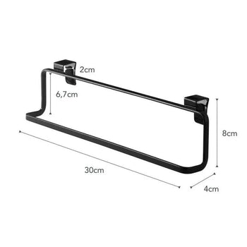 Yamazaki Tower breed handdoekrek voor in de keuken - zwart