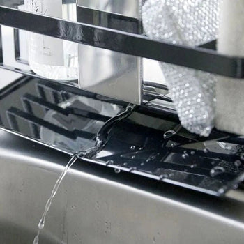 Yamazaki Tower spons- en flessenhouder - zwart