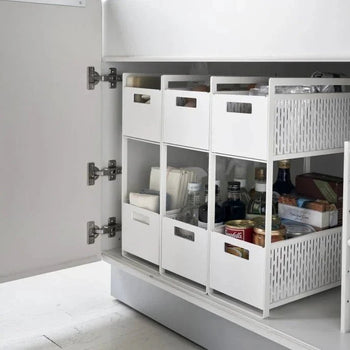 Yamazaki Tower opbergmanden set 2-laags - wit