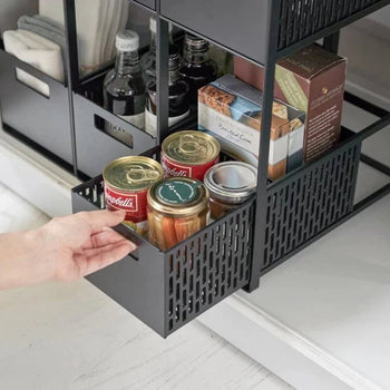 Yamazaki Tower Opbergmanden set 2-laags - Zwart