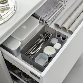 Yamazaki Keukenkast-organizer diep stapelbaar Klein - Zwart