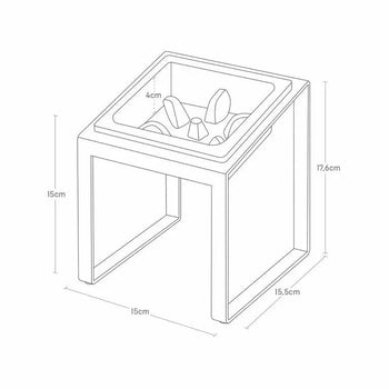 Yamazaki Nooks slowfeeder-voerbak schuin - zwart