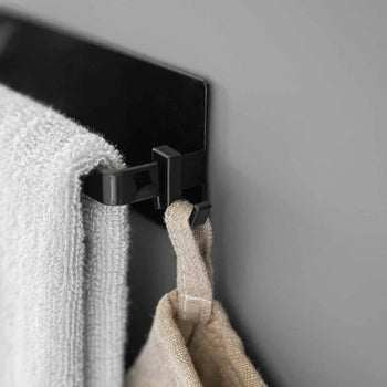 Yamazaki Tower Handdoekhouder Plakhaak - Zwart