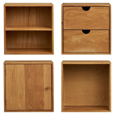 Townsville Wandkast Set van 4 - Naturel/Eikenhout