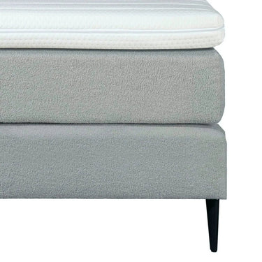 Luxe Bouclé Teddy Boxspring 140×200 cm - Grijs