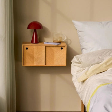 Visgraat wandkast naturel