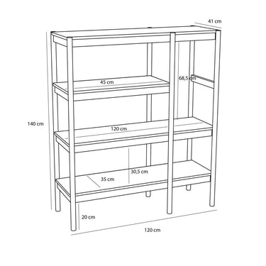 Seize plankenkast naturel