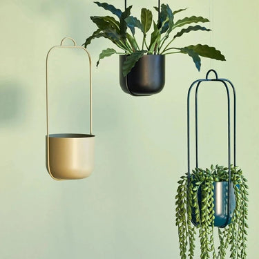 Lotus hangpotten zwart (set van 2)