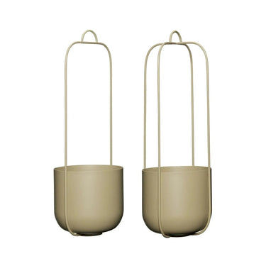 Lotus hangpotten khaki (set van 2)