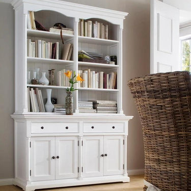 Provence boekenkast met open opzetkast - wit