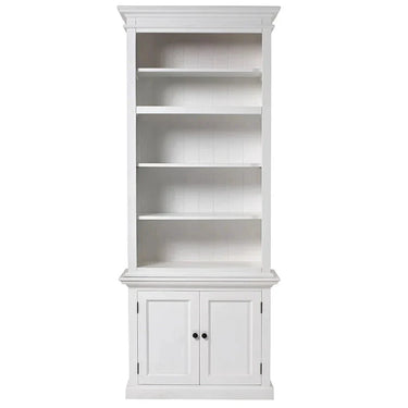 Halifax slanke boekenkast met onderkast - wit