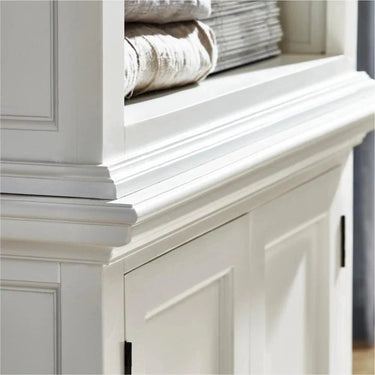 Halifax slanke boekenkast met onderkast - wit