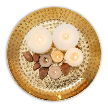 Decoratief dienblad rond goud