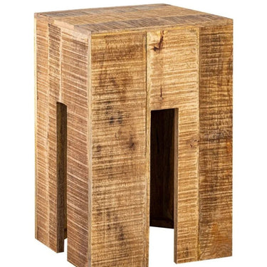 Bloemenzuil vierkant mangohout 28x45x28 cm