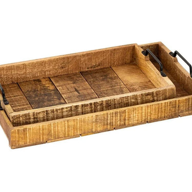 Houten dienblad set 2 stuks 46x31cm mangohout